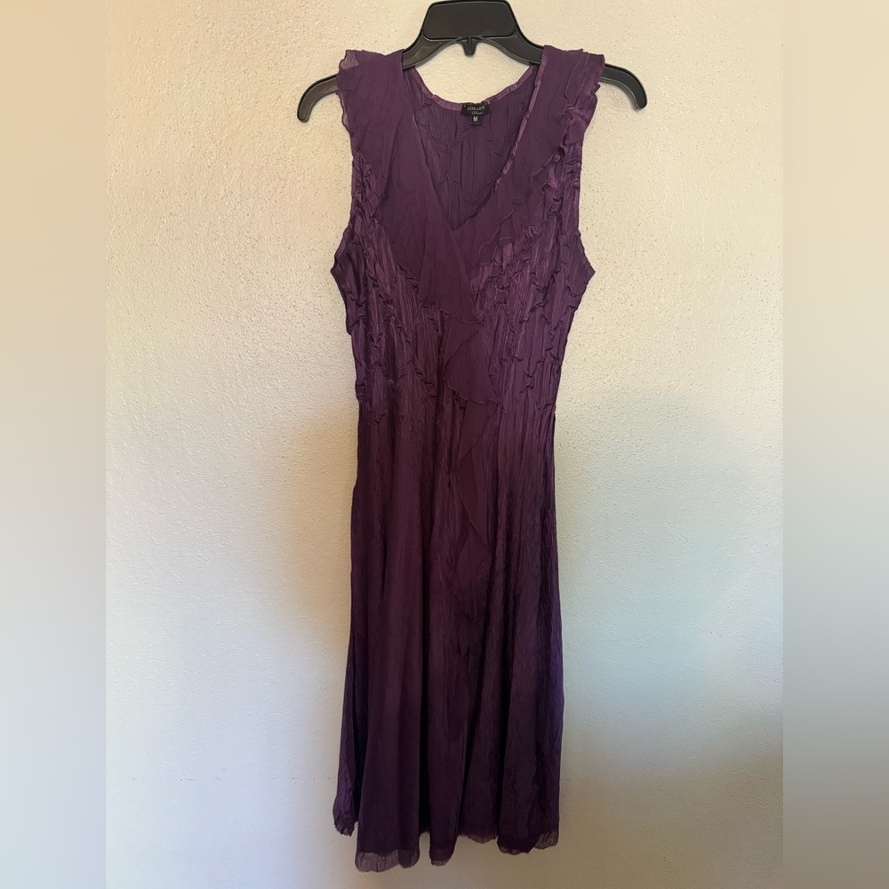 Komarov Purple Sleeveless Dress w/ Shawl